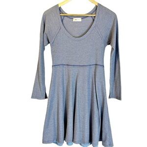 Altar'd State Blue‎ Thermal Scoop Neck Mini Dress